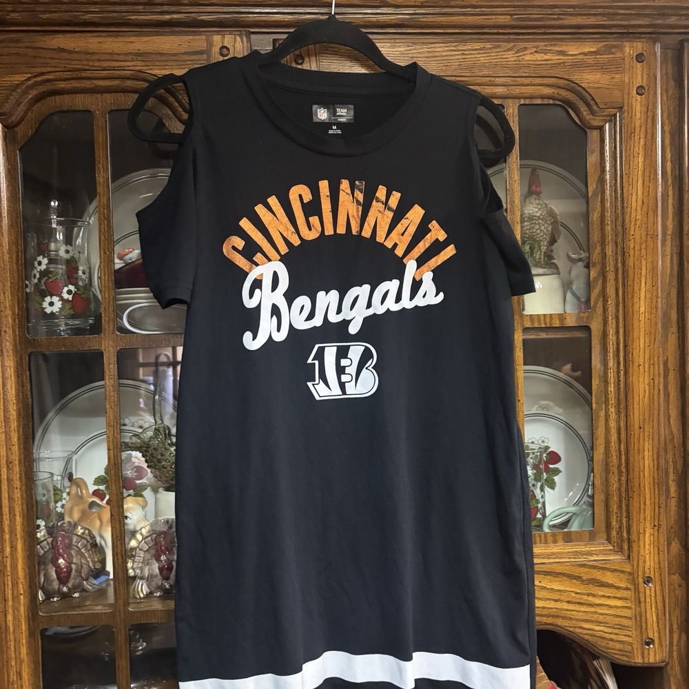 NFL Team Apparel Women's Cincinnati Bengals Dress Size Medium Black Orange White